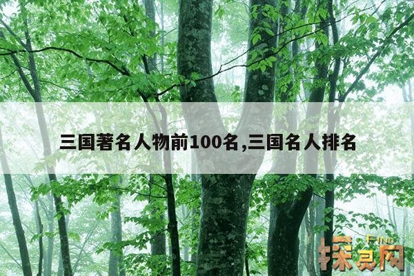 三国著名人物前100名,三国名人排名
