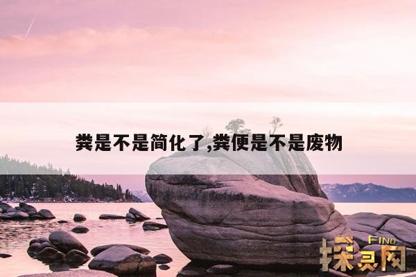 粪是不是简化了,粪便是不是废物