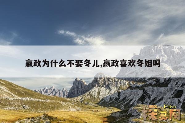 嬴政为什么不娶冬儿,嬴政喜欢冬姐吗