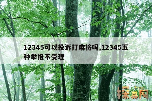 12345可以投诉打麻将吗,12345五种举报不受理