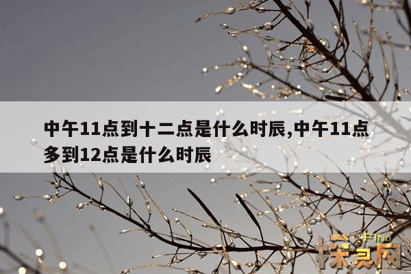 中午11点到十二点是什么时辰,中午11点多到12点是什么时辰