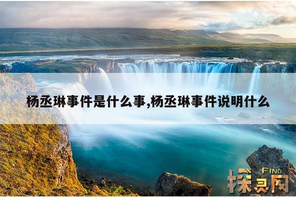 杨丞琳事件是什么事,杨丞琳啥情况？