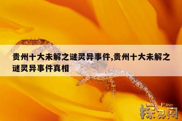 贵州十大未解之谜灵异事件,贵州十大未解之谜灵异事件真相