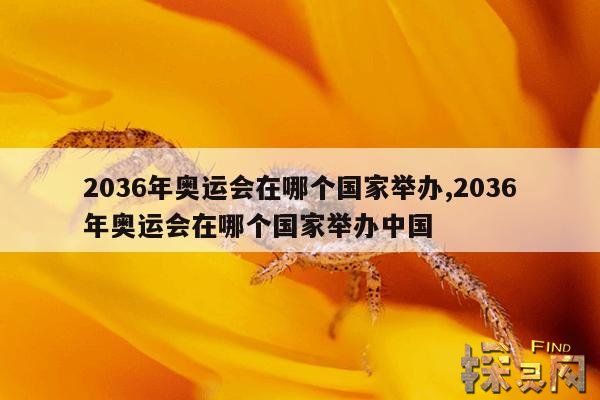 2036年奥运会在哪个国家举办,2036年奥运会在哪个国家举办中国