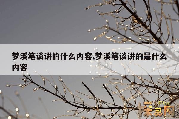 梦溪笔谈讲的什么内容,梦溪笔谈讲的是什么内容