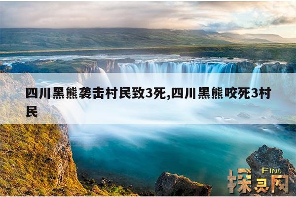 四川黑熊袭击村民致3死,四川黑熊咬死3村民
