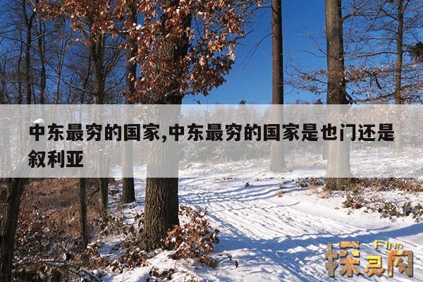 中东最穷的国家,中东最穷的国家是也门还是叙利亚