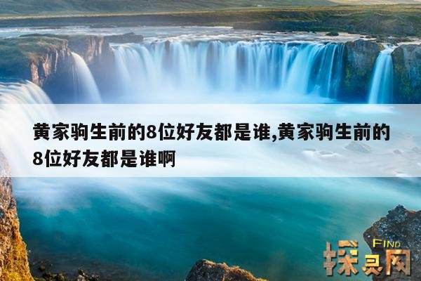 黄家驹生前的8位好友都是谁,黄家驹生前的8位好友都是谁啊