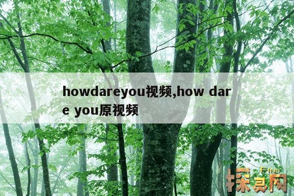 howdareyou视频,how dare you原视频