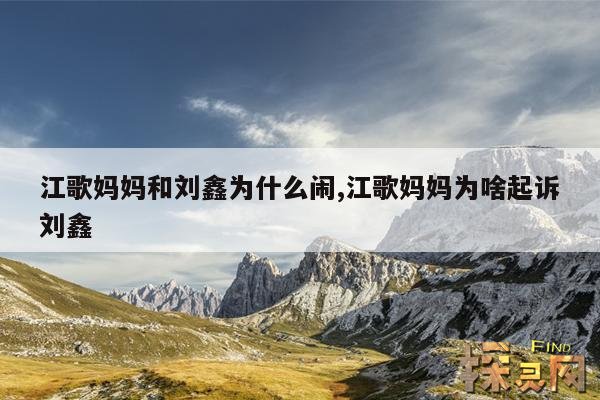 江歌妈妈和刘鑫为什么闹,江歌妈妈为啥起诉刘鑫
