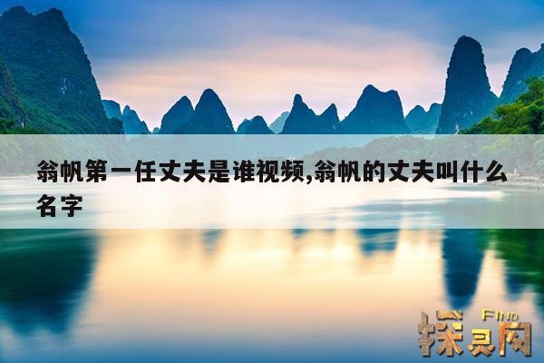 翁帆第一任丈夫是谁视频,翁帆的丈夫叫什么名字