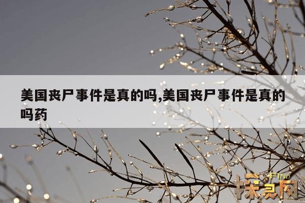 美国丧尸事件是真的吗,美国丧尸事件是真的吗药