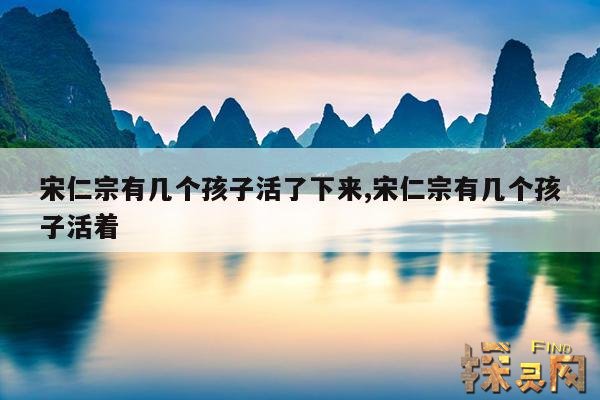 宋仁宗有几个孩子活了下来,宋仁宗有几个孩子活着