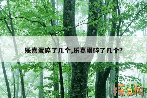 乐嘉蛋碎了几个,乐嘉蛋碎了几个?