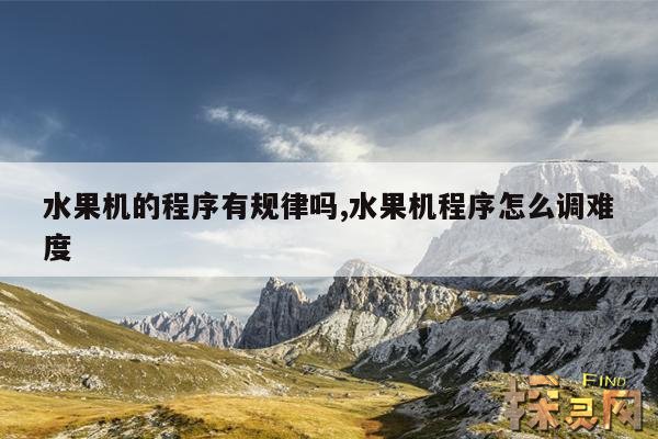 水果机的程序有规律吗,水果机程序怎么调难度