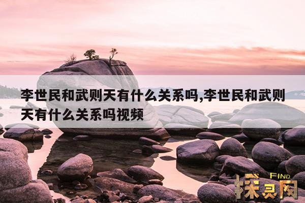 李世民和武则天有什么关系吗,李世民和武则天有什么关系吗视频