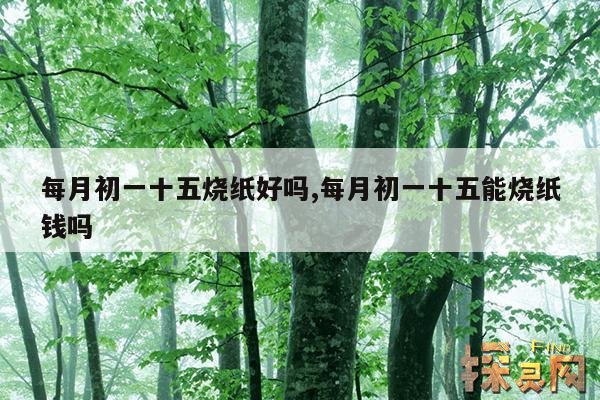 每月初一十五烧纸好吗?,每月初一十五能烧纸钱吗?