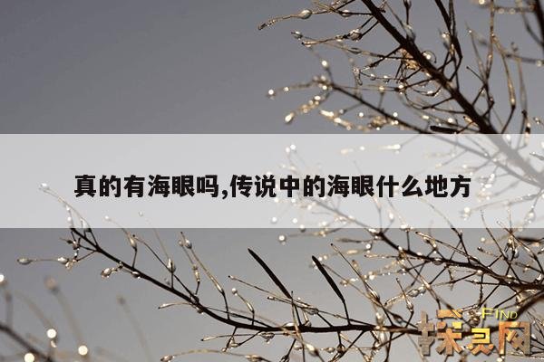 真的有海眼吗,传说中的海眼什么地方